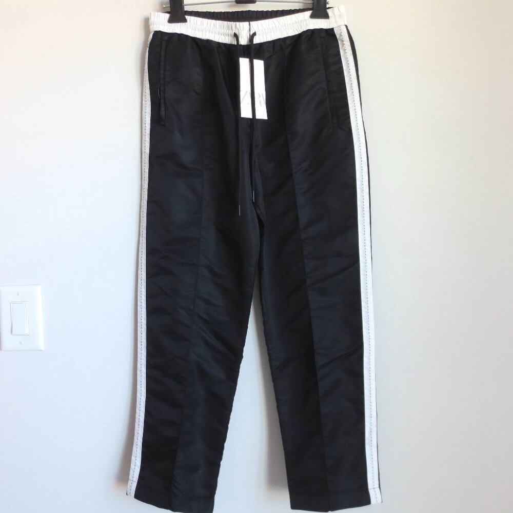 NWT ZARA SIDE STRIPE NYLON JOGGING PANTS BLACK 4319/419 - Picture 2 of 7